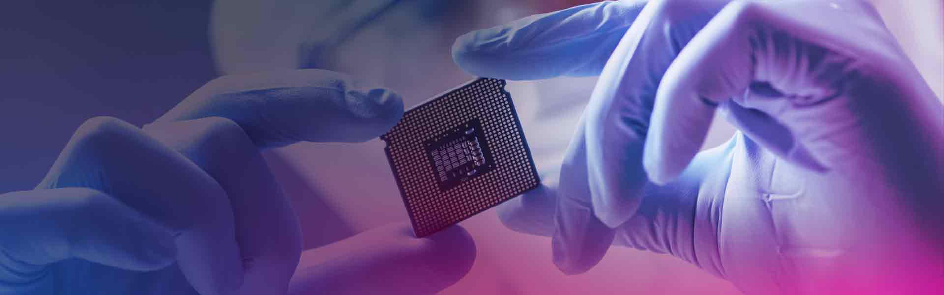 image of microchip technology being examined