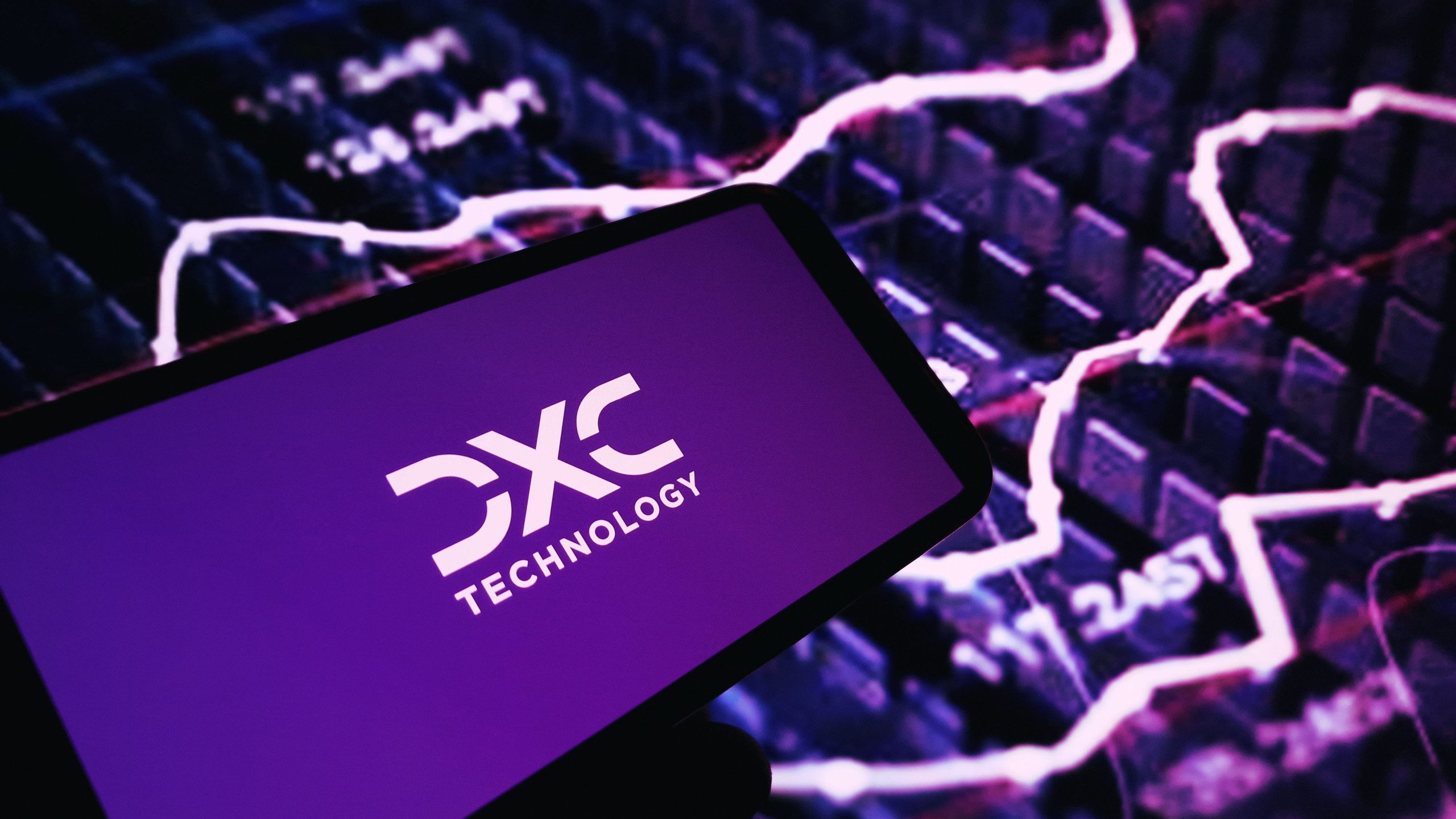 image of DXC logo on phone