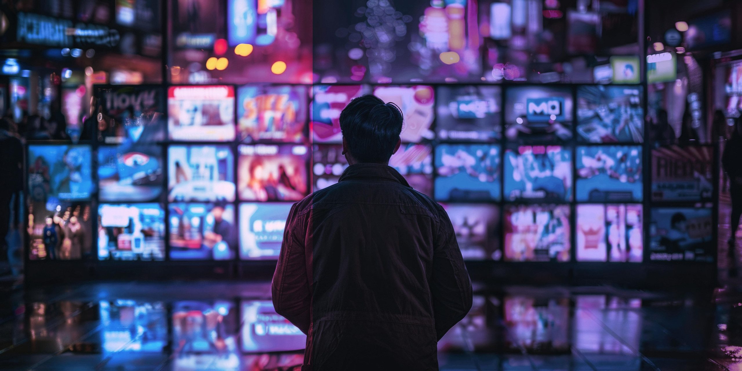 image of man watching monitors