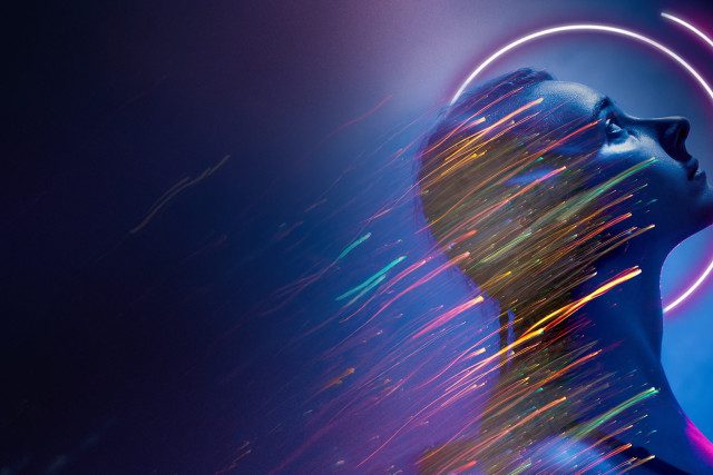 image of woman with neon shapes Hotwire about us